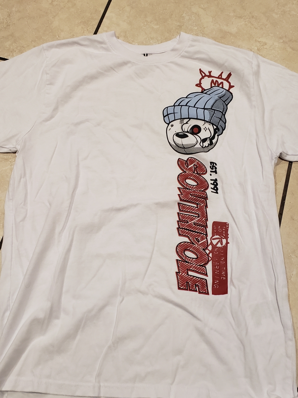 South Pole White Logo Crewneck Tee